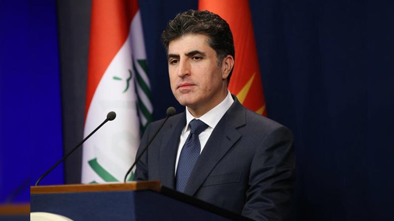 Kurdistan Region President Nechirvan Barzani speaks during a press conference. (Photo: Kurdistan Region Presidency)